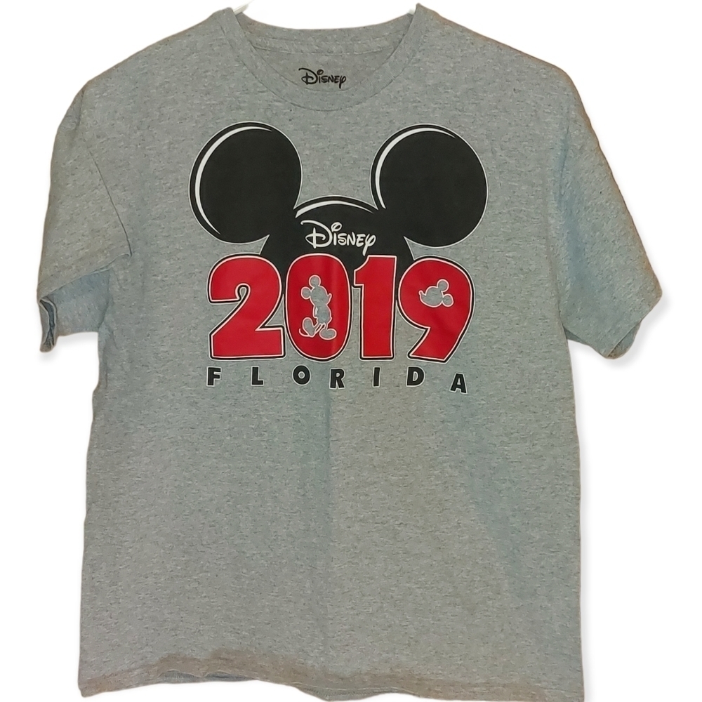 Disney 2019 Florida Kids Micky Mouse Family Gray Tee Shirt 14/16 XL